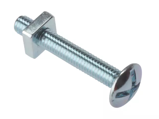 Forgefix Roofing Bolt & Nut ZP M8 x 120mm Bag of 10 - 10RBN8120